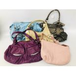 5 X DESIGNER HANDBAGS MARKED MAKOWSKY, AZURE & KATHY,