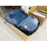 BOX CONTAINING 12 PAIRS OF DESIGNER JEANS TO INCLUDE HUGO BOSS, G STAR RAW, TOMMY HILFIGER,