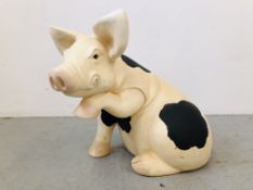 LARGE POTTERY PIG MONEY BOX