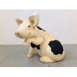 LARGE POTTERY PIG MONEY BOX