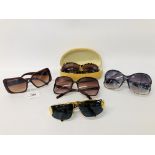 5 X PAIRS OF DESIGNER SUNGLASSES MARKED "STING", JBK ETC.