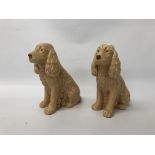 TWO LARGE SYLVAC SPANIEL DOG ORNAMENTS,