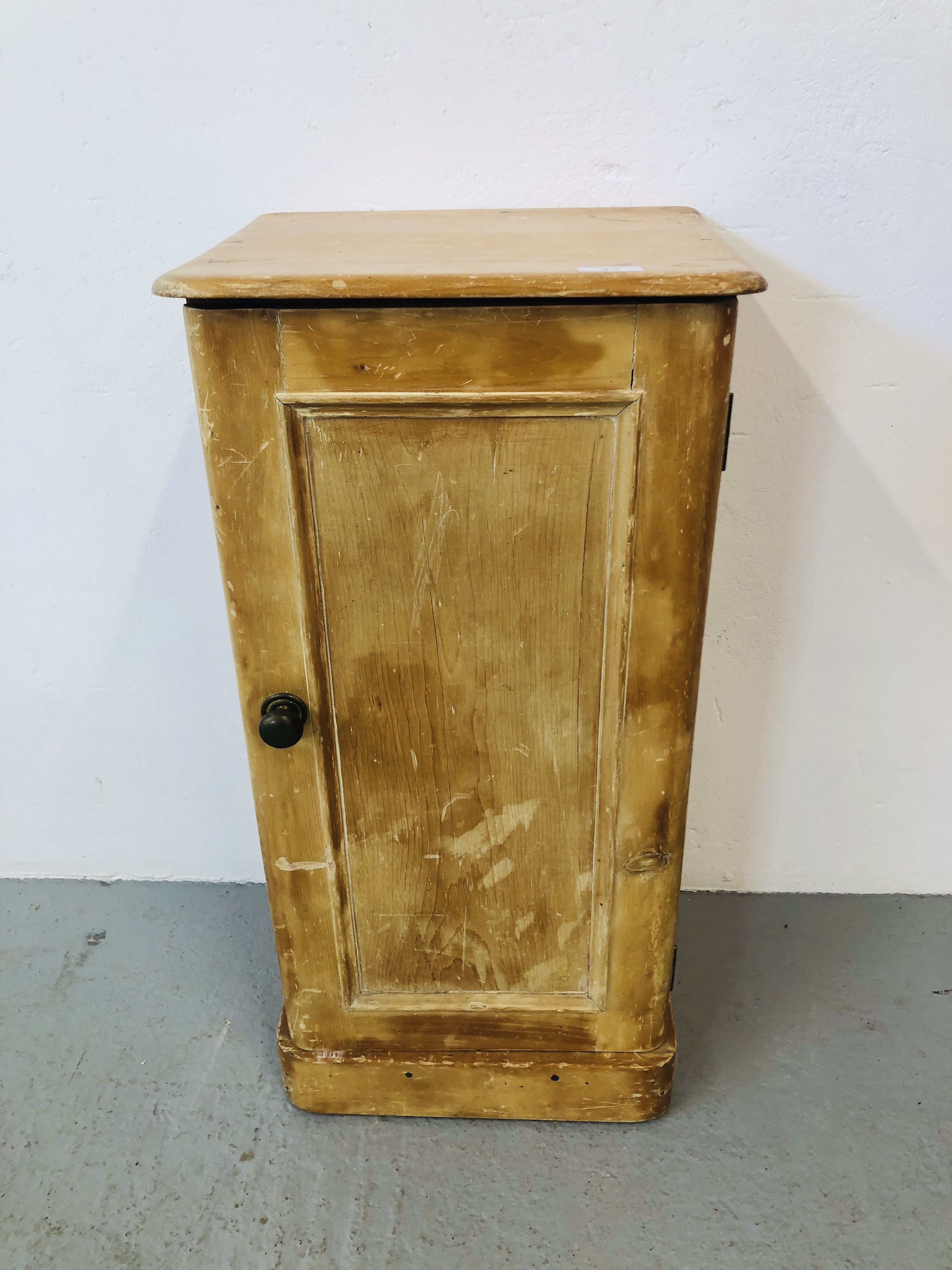 WAXED PINE SINGLE DOOR CUPBOARD