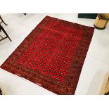 A TURKMAN RUG - RED PATTERNED 1.93 X 1.