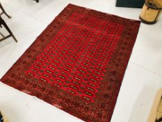 A TURKMAN RUG - RED PATTERNED 1.93 X 1.