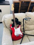 CRAFTER CRUISER ELECTRIC GUITAR WITH STAND AND STRAP - SOLD AS SEEN