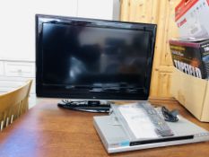 WHARFEDALE 26" FLAT SCREEN TV WITH SONY DVD PLAYER - SOLD AS SEEN