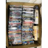A BOX CONTAINING AN EXTENSIVE COLLECTION OF WAR RELATED DVD'S TO INCLUDE BOX SETS APPROXIMATELY 100