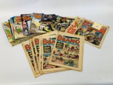 BOX CONTAINING QUANTITY OF BEANO COMICS & 2000 AD COMICS