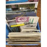 TUB OF OLD TO MODERN POSTCARDS, WW1 SILKS (7), FEW NORFOLK,