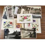 PACKET OF POSTCARDS WITH WW1 SILKS (5), WATTON RP ETC.