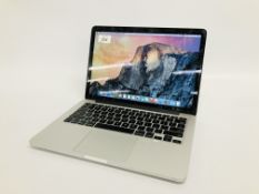 APPLE MACBOOK PRO LAPTOP COMPUTER MODEL A1502 (NO CHARGER) (S/N C02N80WJG3QT) - SOLD AS SEEN