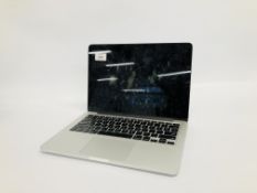 APPLE MACBOOK PRO LAPTOP COMPUTER MODEL A1502 (NO CHARGER) (S/N C02QCUNVFVH3) - SOLD AS SEEN