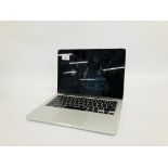 APPLE MACBOOK PRO LAPTOP COMPUTER MODEL A1502 (NO CHARGER) (S/N C02QCUNVFVH3) - SOLD AS SEEN