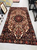 A LILIHAN TRADITIONAL TRADITIONAL BLUE / ORANGE / FAWN PATTERNED RUG 2.90 X 1.