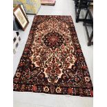 A LILIHAN TRADITIONAL TRADITIONAL BLUE / ORANGE / FAWN PATTERNED RUG 2.90 X 1.