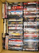 2 X BOXES CONTAINING AN EXTENSIVE COLLECTION OF DVD'S APPROXIMATELY 180 TITLES