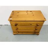 HONEY PINE 3 DRAWER LOW CHEST