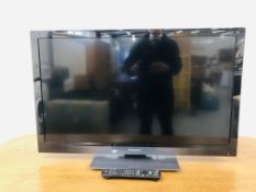 A PANASONIC 37 INCH VIERA TELEVISION COMPLETE WITH REMOTE - SOLD AS SEEN