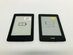 2 X AMAZON KINDLE PAPERWHITES - SOLD AS SEEN