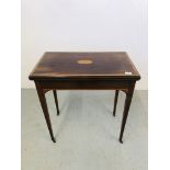 EDWARDIAN MAHOGANY FOLDING TOP CARD TABLE