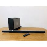 AN LG WIRELESS SOUND BAR WITH SUBWOOFER AND REMOTE MODEL NB4530A - SOLD AS SEEN