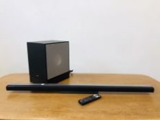 AN LG WIRELESS SOUND BAR WITH SUBWOOFER AND REMOTE MODEL NB4530A - SOLD AS SEEN