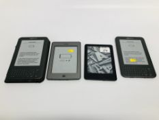 4 X AMAZON KINDLES TO INCLUDE KEYBOARD MODELS - SOLD AS SEEN