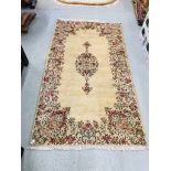 A KASHAN CREAM FLORAL PATTERNED RUG 2.17 X 1.