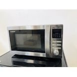 A SHARP STAINLESS STEEL MICROWAVE GRILL PLUS A BREVILLE BREAD MAKER - SOLD AS SEEN