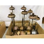 2 X LARGE BOXES OF VINTAGE PRIMUS/CLASSIC PRESSURE LAMPS & HEATERS TO INCLUDE COPPER & BRASS - SOLD