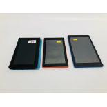 3 X AMAZON KINDLE FIRES (1 IN A/F CONDITION) - SOLD AS SEEN