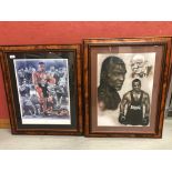 FRAMED AND MOUNTED LIMITED EDITION PETER DEIGHAN PRINT "TYSON" 254/500 AND ONE OTHER FRAMED AND