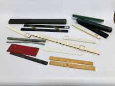 COLLECTION OF VINTAGE SLIDE RULES AND MEASURES