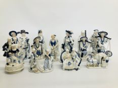 COLLECTION OF BLUE & WHITE ORNAMENTS AND FIGURINES TO INCLUDE LEONARDO COLLECTION APPROX.