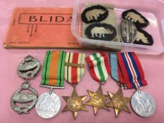 WW2 MEDALS (5) INCLUDING AFRICA STAR WITH 8TH. ARMY BAR, TANK CORPS.
