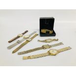 A COLLECTION OF FIVE VINTAGE WRIST WATCHES TO INCLUDE WALTHAM, MU DU DOUBLEMATIC, BERTMAR, EUCO,