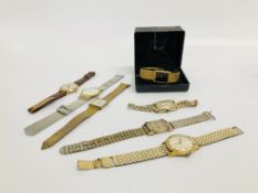 A COLLECTION OF FIVE VINTAGE WRIST WATCHES TO INCLUDE WALTHAM, MU DU DOUBLEMATIC, BERTMAR, EUCO,
