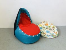 TWO CHILDRENS BEAN BAGS