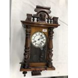 A PERIOD MAHOGANY STRIKING WALL CLOCK