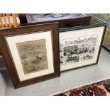 TWO NORFOLK PRINTS - "PIKE FISHING AT WROXHAM" AND "A FAMILY CRUISE THROUGH NORFOLK WATERWAYS" FROM