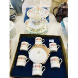 ROYAL GRAFTON "MALVERN" 12 PIECE COFFEE SET (BOXED) AND THREE PIECES OF MINTON HADDON HALL WARE TO