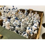 LARGE COLLECTION OF BLUE & WHITE ORNAMENTS AND FIGURINES APPROX.