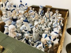 LARGE COLLECTION OF BLUE & WHITE ORNAMENTS AND FIGURINES APPROX.