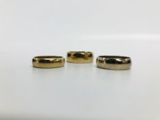 A 9CT YELLOW GOLD WEDDING BAND,