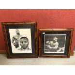 FRAMED AND MOUNTED LIMITED ALAN COTTERILL BOXING PRINT 34/500 AND FRAMED AND MOUNTED MIKE TYSON