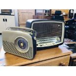 VINTAGE BAKELITE FERGUSON RADIO TOGETHER WITH A BUSH RADIO - SOLD AS SEEN - COLLECTORS ITEM ONLY