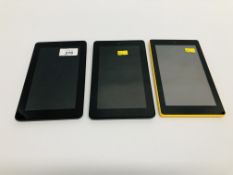 3 X AMAZON KINDLE FIRES (1 IN A/F CONDITION) - SOLD AS SEEN