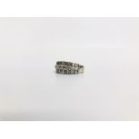 A DESIGNER WHITE GOLD DIAMOND RING MARKED 18CT,