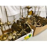 2 X BOXES OF ETHNIC BRASS OIL LAMPS,